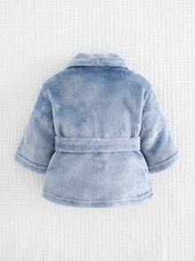 Cozy Pixies Neonato Accappatoio in kimono a maniche lunghe con fodera termica di colore tinta unita, abbigliamento da casa confortevole