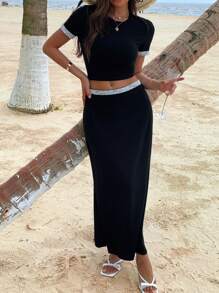 DAZY Damen Zweiteiler für den täglichen Gebrauch - Schwarz - Übersicht 5