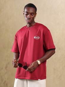 SUMWON Design Studios International Spring Summer 2024 Collection Oversized Short Sleeve Crewneck Streetwear Athletic Casual T Shirt - Red - View 2