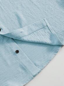 Manfinity Homme Camisa de manga larga de unicolor informal para hombre, primavera/otoño