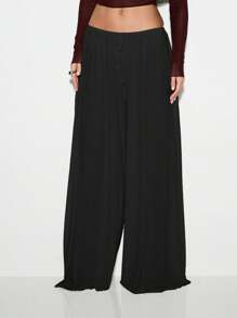 KIZN Pantalones palazzo de pierna ancha, de cintura alta, fluidos, de malla, elegantes para usar por la noche, en el hogar o en festivales y bailes