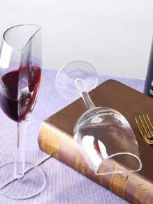 Joivida 1 PIEZA Vaso de cristal creativo de media copa, forma de medio círculo, para uso en el hogar, como regalo para el Día de San Valentín, Día de la Madre, Año Nuevo, Navidad, uso en fiestas, suministros de cafetería de alta gama, regalo de cumpleaños, regalo especial, uso en barra, uso en fiestas, suministros de cafetería de alta gama