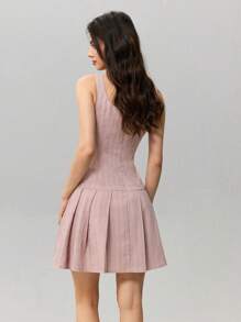 SHEIN MOD Women Pink Striped Spaghetti Strap Summer Dress