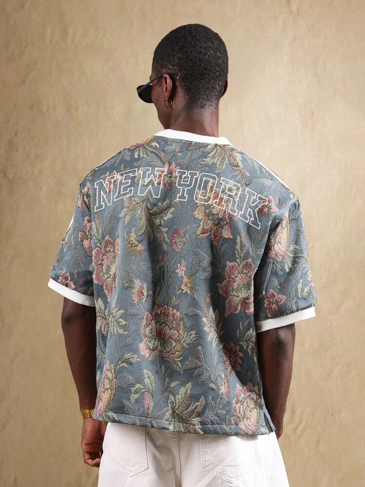 Tapestry Floral Varsity Retro Embroidered Tee