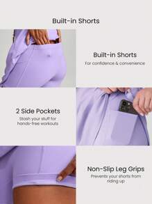 GLOWMODE FeatherFit™-Air Peekaboo Everyday Built-In Shorts Pocket Anti-Slip Dress Light Support Low Impact Yoga Studio Spring Dress Summer Quick Dry Moisture Wicking