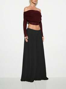 KIZN Pantalones palazzo de pierna ancha, de cintura alta, fluidos, de malla, elegantes para usar por la noche, en el hogar o en festivales y bailes