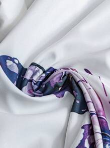 Lacomfia Plus Size damska bluzka jednorzędowa z okrągłym dekoltem i wzorem motyla, swobodna, w stylu arabskim