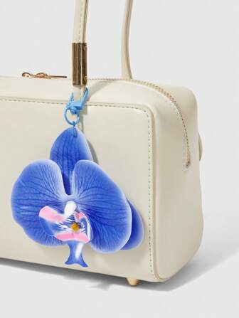 Kawaii 1 pieza Bolsa con llavero estilo bohemio con flor tropical para vacaciones/playa