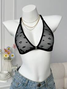 SHEIN Women's Sexy Heart Lace Front Closure Lingerie, Fashion Underwear