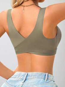 NudeFit 1 pieza Sujetador bandeau sin acolchado, elegante, transpirable y cómodo con espalda cruzada para mujer