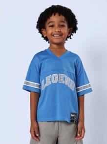 SUMWON Legend Athletic Jersey Kids Sports Team Style Baseball Short Sleeve Training Practice Performance Workout Tee Sportswear Jersey Youth - Blue - View 1