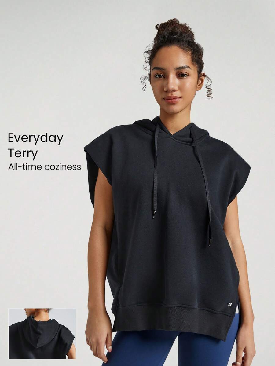 GLOWMODE Mỗi ngày Quá lớn Áo nỉ có mũ Hằng ngày - màu đen - Xem 1