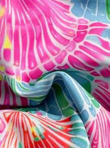 Swim Vcay 2025新款女士2件套随机全身印花荷叶边抹胸文胸和泳裤沙滩度假性感比基尼套装 - 彩色 - 查看 5