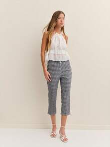 Nöista 女式纯色荷叶边领挂脖衬衫 - 白色 - 查看 3