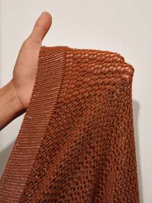 BamGleam 2pcs Women Knitted Strap Neck Sweater Set With Contrast Color - Brown - View 8