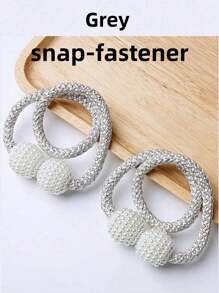 SHEIN 2 Pcs/10 Pcs Delicate Curtain Tiebacks With Small Faux Pearl, For Bedroom Living Room Home Decor,Window Tie Tie Fixer Decorative Rope Fixer, Classic Tie Design, Suitable For Room, Office(Buckle, Non-Magnet) - Multicolor - View 10