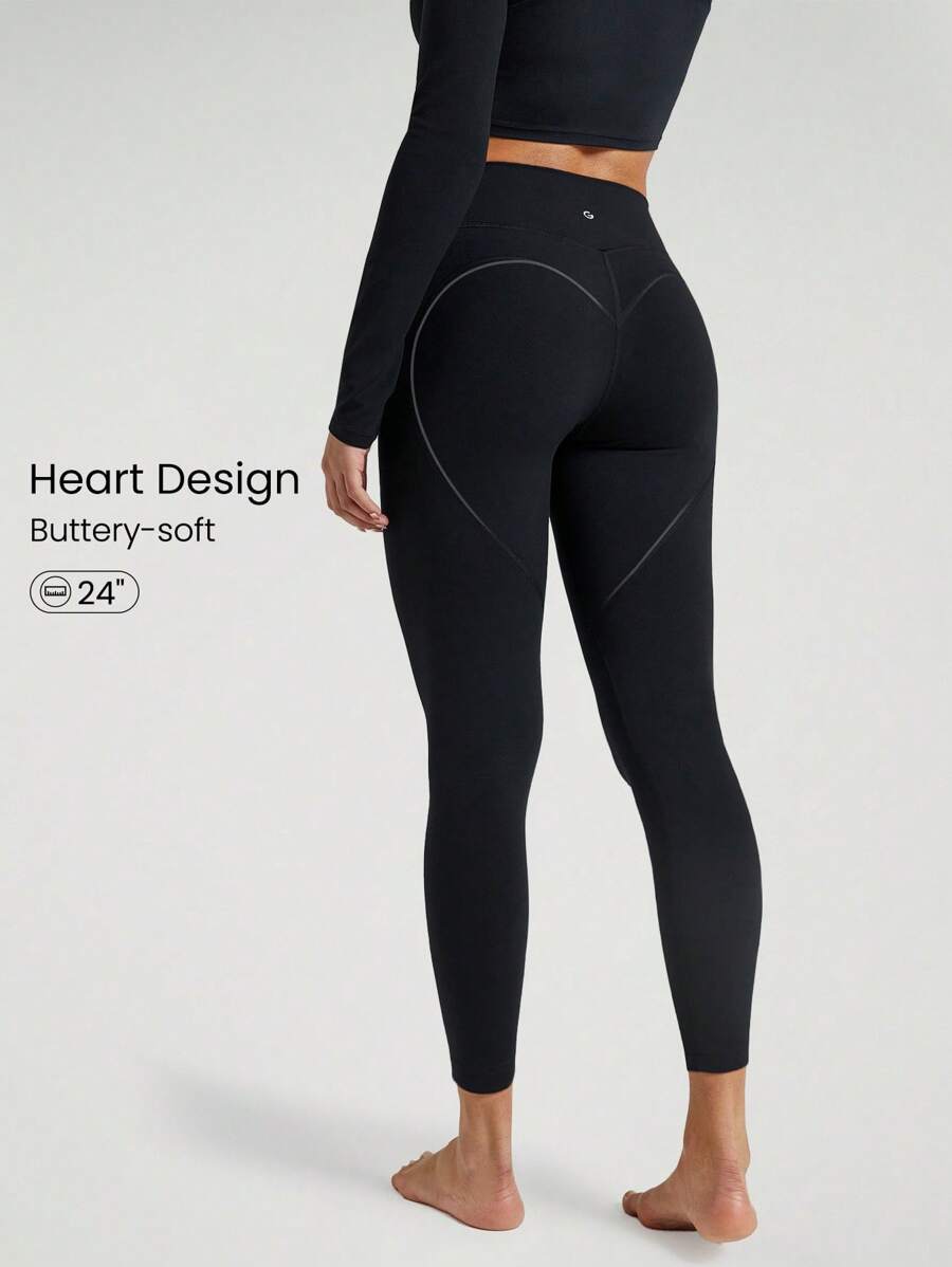 GLOWMODE 24 英寸 FeatherFit™ Love To Move 紧身裤 低冲击日常情人节爱 - 黑色 - 查看 1