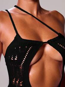 MUSERA Robe maxi asymétrique texturée au crochet, avec contraste, découpe extrême à l'avant et fente sur le côté. Idéale pour Ibiza, vacances, printemps, été, festivals, plage, romantique, élégante, anniversaire, soirée, Noël