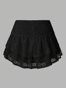 Sweetra Women's Summer Holiday Lace Embroidered Multi-Layered Skirt Y2K  For Holiday Party