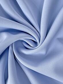 Elenzga Plus Size Solid Color Asymmetrical Neck Dress, Fashionable For Summer - Blue - View 7