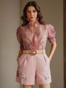 Anewsta Elegante Rattan Design Damen Sommer Shorts