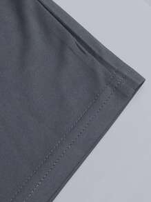 Manfinity Hypemode Shorts de verano sueltos y casuales con bolsillos laterales y cintura con cordón de un solo color