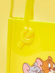 TOM & JERRY X SHEIN 女士时尚可爱老鼠奶酪图案单肩包 - 黃色 - 查看 4