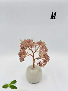 Mini Crystal Tree Ornament, Christmas Table Decor Gift,Home Decor,Kitchen Decor,Room Decor,Party Decor,Decorative Crafts,Desk Ornaments,Table Decorative Ornaments,Party Gift Decorations,Christmas Decorations,Christmas Gift. - Pink - View 4