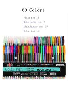 SHEIN 1 Set Glitzergelstifte in 36/48/60 Farben, Schulanfang