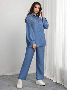 Mulvari Women Two Pieces Outfits For Daily Wear