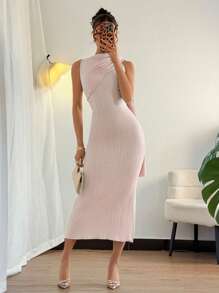 Islaluna Casual Solid Color Loose Long Dress For Women
