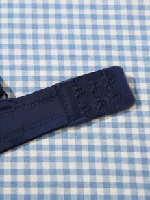 1pc Women's Solid Color Front Closure Bra With Steel Hoops, Summer - Navy Blue - View 7