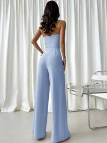 Firerie 女士浪漫时尚优雅性感连衣裙，适合派对、度假、返校、约会、婚礼和生日。女士修腰连体裤 - 淺藍色 - 查看 2