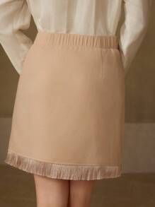 MOTF PREMIUM VÁY LINEN IN HOA CÓ VÒNG TUA RUA - Màu Khaki - Xem 6