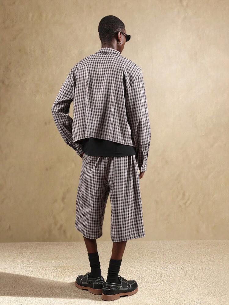 Contemporary Check Pattern Coordinated Shirt Co-Ords