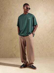 SUMWON Tokyo Collection Oversized T-Shirt Urban Streetwear Japanese Back Print Casual Summer Athletic Boxy Fit Short Sleeve Top - Green - View 6