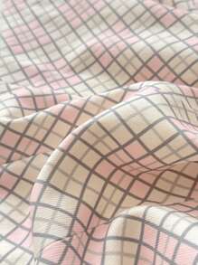 INAWLY Áo nữ mùa hè cổ chữ V kẻ caro hồng không tay - Nhiều màu - Xem 7