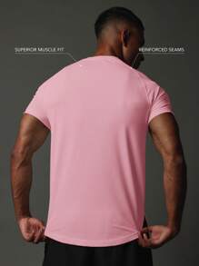 SUMWON Premium Leistungs-Athletik-Trainings Muskelfitness T-Shirt mit reflektierendem Detail für Sport, Laufen, Workout, Gym, Fitness