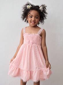 Maija Kids Maija Kids 年轻女孩宽松休闲荷叶边连衣裙 - 粉色 - 查看 1