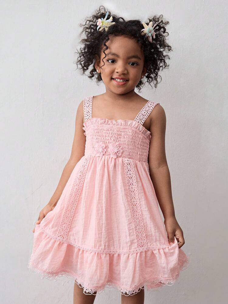 Young Girl Loose Casual Dress With Ruffle Hem