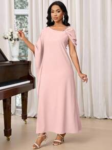 SHEIN Unity Bata larga asimétrica para mujer - Rosa - Ver 5