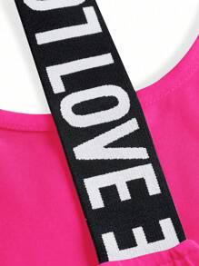 Easithlete 不对称下摆吊带背心 + 黑色圆领背心 + 撞色裤子 3 件套运动服套装 健身装备、运动服、粉色健身服、女士运动套装 - 玫紅色 - 查看 8