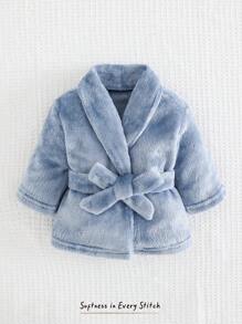 Cozy Pixies Neonato Accappatoio in kimono a maniche lunghe con fodera termica di colore tinta unita, abbigliamento da casa confortevole