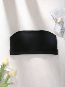 NudeFit Strapless Solid Color Cross-Back Bandeau Bra