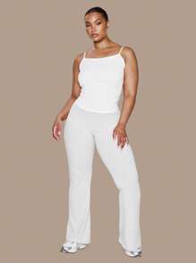 MUSERA Plus Fitted Strappy Stretchy Cami Top , Holiday, Elegant, Casual Autumn Winter Fall