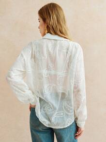 Écloséra 夏日浪漫梦幻画面优雅仙女蕾丝花纹复古精致女式衬衫女装性感夜店