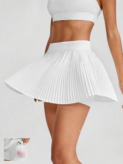 GLOWMODE Falda corta plisada con pantalón corto incorporado, soporte ligero para tenis, golf, gimnasio en verano