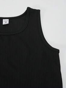 SHEIN 3 件套青少年女孩轻便防晒服装：长袖衬衫、背心和裤子，休闲舒适的春夏套装 - 黃色 - 查看 5