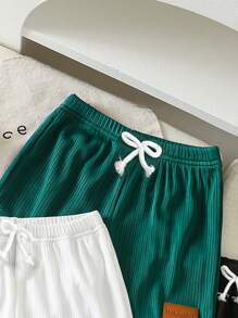 Shorts casuales de verano para niño con estampado de letras de unicolor