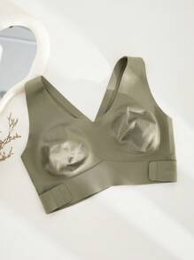 NudeFit 1 pieza Sujetador bandeau sin acolchado, elegante, transpirable y cómodo con espalda cruzada para mujer